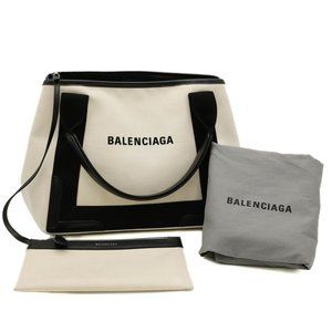 BALENCIAGA Black Leather Tote Bag